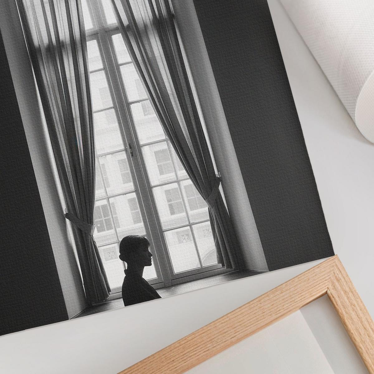 POSTER - 21x29 cm - Iris van Dijk - Vintage-Fenster - Schwarz, Textil (21/29.7/0.1cm) - TULUP