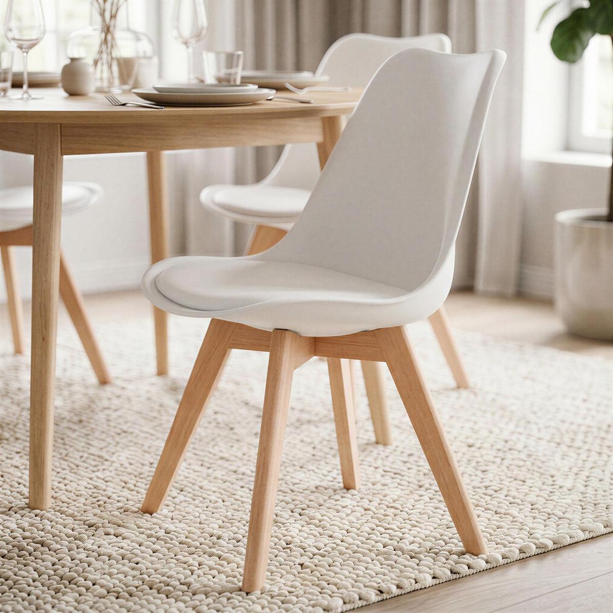 ESSZIMMERSTÜHLE ABBY 4er-Set weiß - Weiß, Holz (49/82/53cm) - IDIMEX