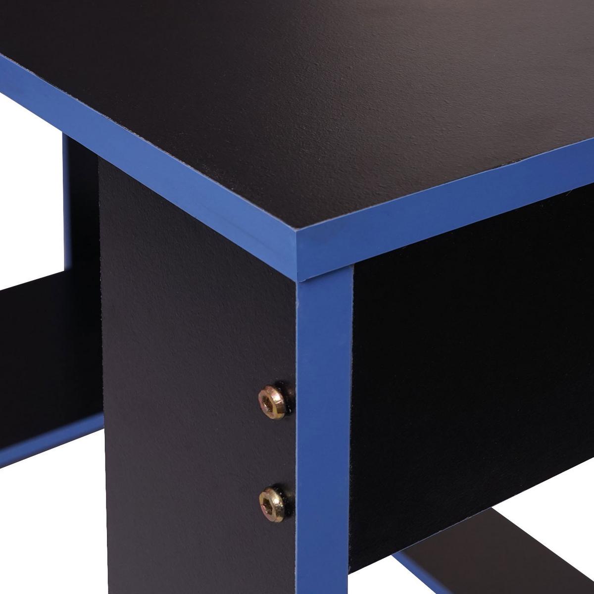 SCHREIBTISCH rechteck Schwarz, Blau - Blau/Schwarz, Holzwerkstoff (60/120/76cm) - MCW