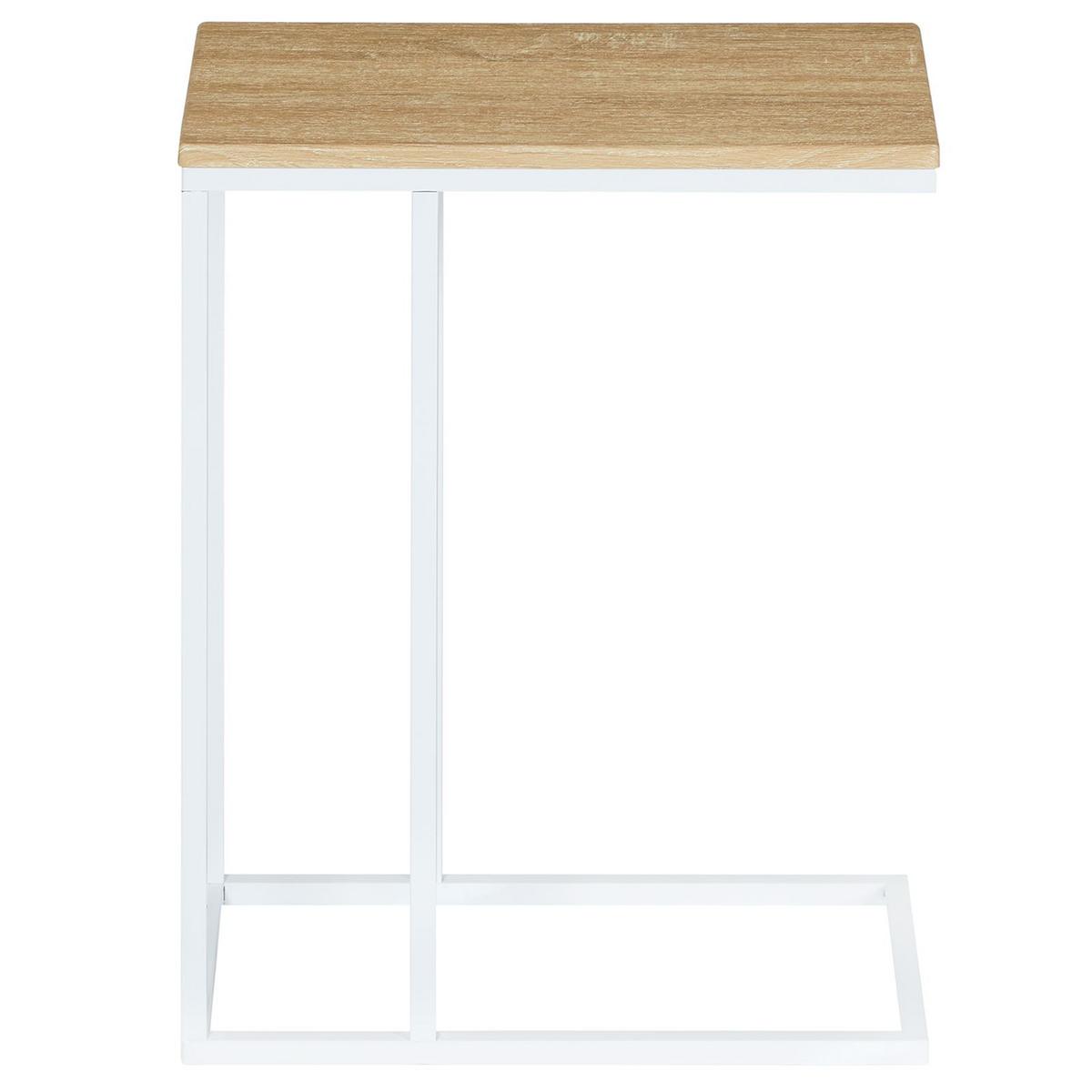 BEISTELLTISCH DEBORA Sonoma Eiche/weiß - Weiß/Sonoma Eiche, Holzwerkstoff (26/46/61cm) - IDIMEX