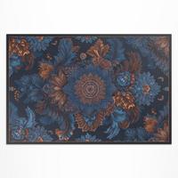 TEPPICH 150x225 cm Elegante Blumen Vintage Arrangement - Blau, Kunststoff (150/225cm) - Wallfluent