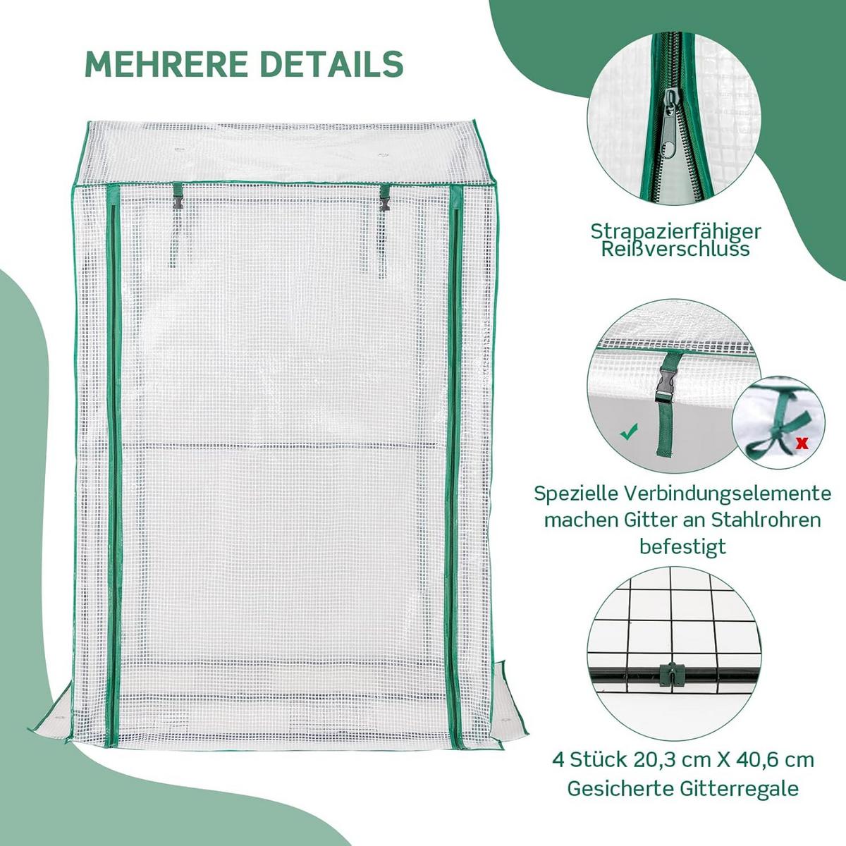 GEWACHSHAUS für Tomaten Transparent - Transparent, Metall (100/150/81cm) - COSTWAY