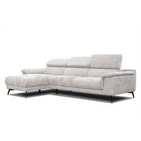 ECKSOFA FIERO 4-Sitzer, ecru - Ecru/Schwarz, Holzwerkstoff/Textil (158/269cm) - Wozimo