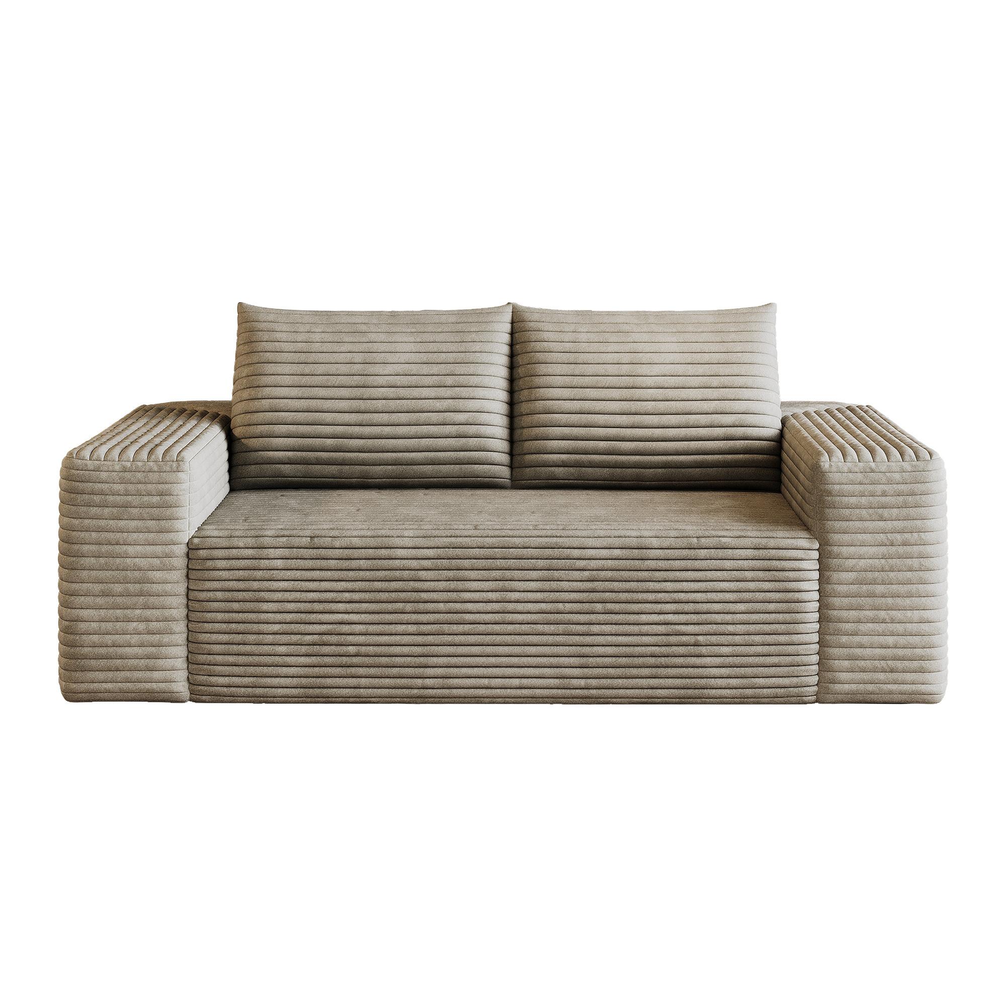 2-SITZER SOFA 180cm Cord-Sofa ohne Montage - Sandfarben, Textil (180/83/90cm) - Urban Meuble