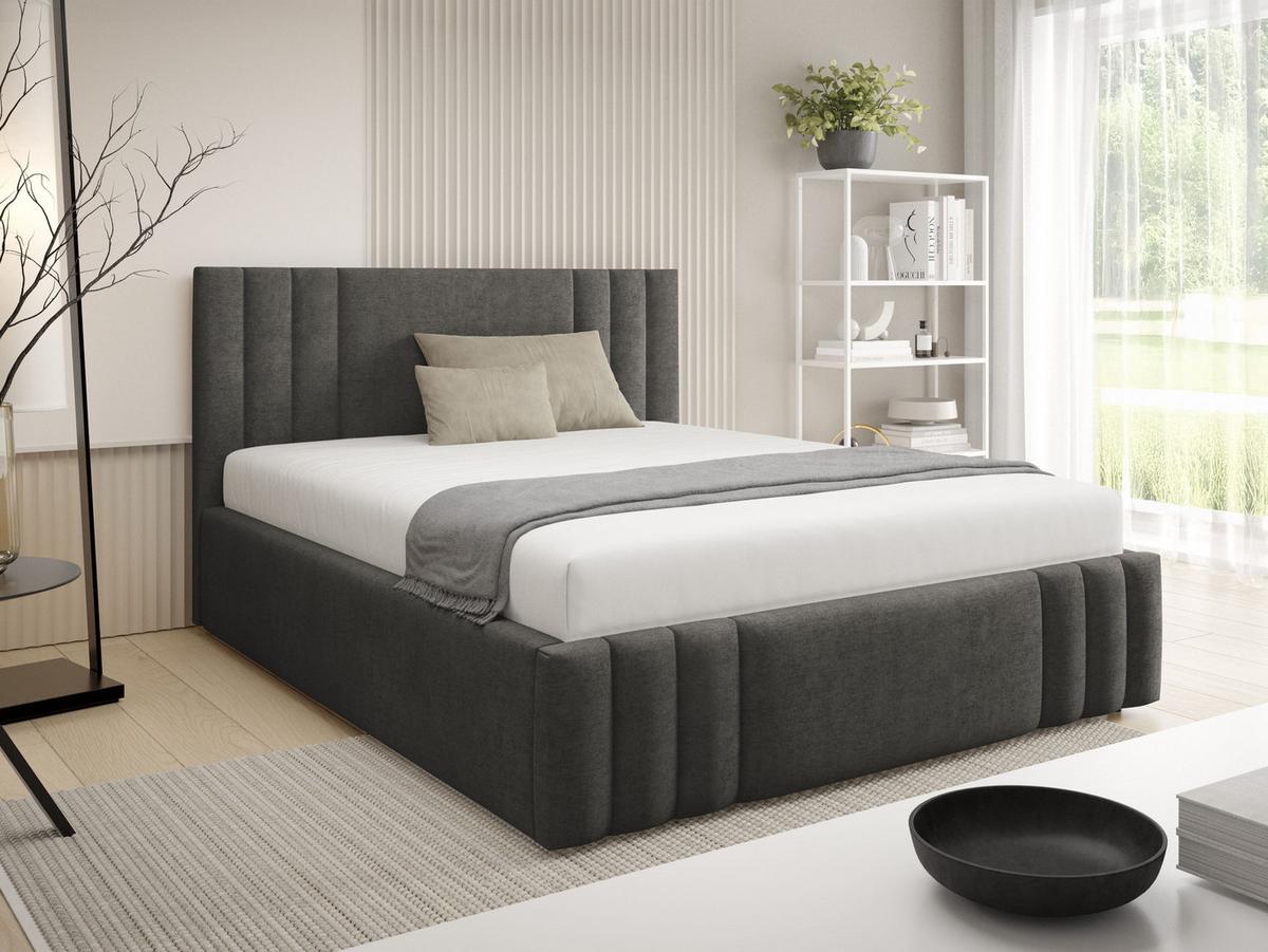 POLSTERBETT Ribo - Dunkelgrau, Holz/Textil (160/200cm) - MIRJAN24