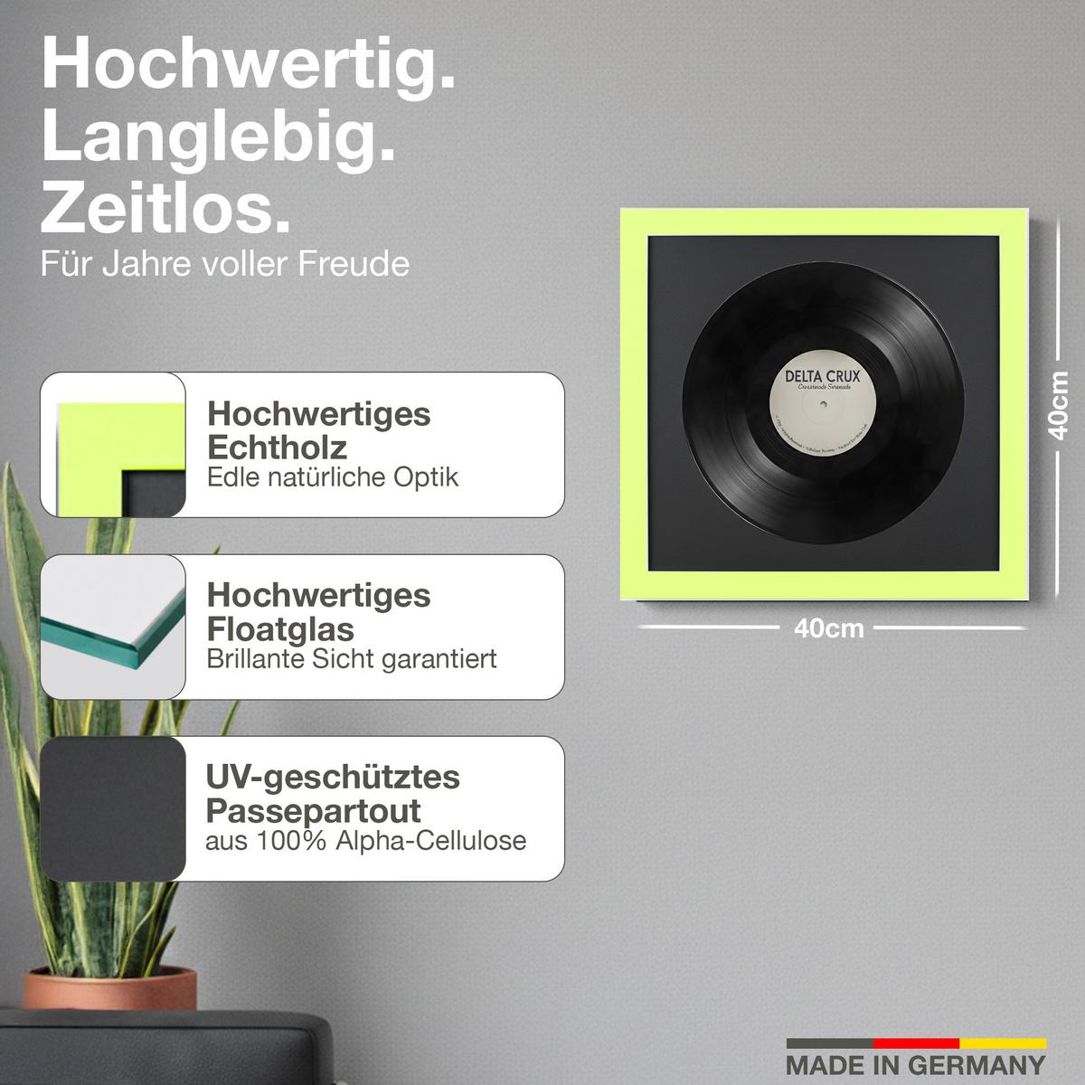 SCHALLPLATTEN BILDERRAHMEN 40/40 2er Set - Grün, Holz (40/40cm) - K-Möbel