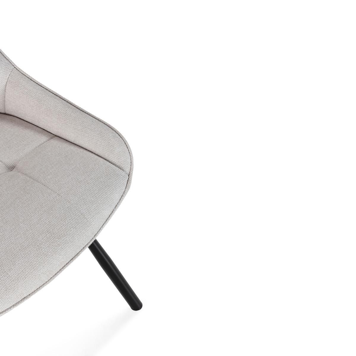 STÜHLE 4er-Set aus Stoff mit Metallbeinen 59/85,5/51,5 cm - Beige, Textil (59/85.5/54cm) - Calicosy