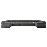 WOHNLANDSCHAFT modulares Sofa Birno-U3 - 475x190x70 cm Dunkelgrau Velours - Dunkelgrau, Holzwerkstoff/Textil (475/70/190cm) - ALTDECOR