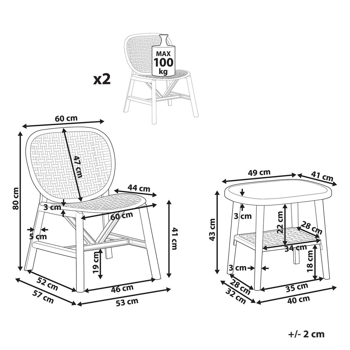 BISTRO-SET Grün Sicelle - Grün, Kunststoff - Beliani