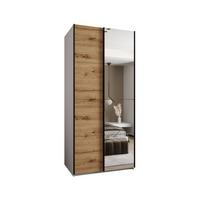 SCHWEBETÜRENSCHRANK 245,5/120/64 2-türig - Schwarz/Eiche Artisan, Holz/Metall (120/245/64cm) - Abiks Möbel