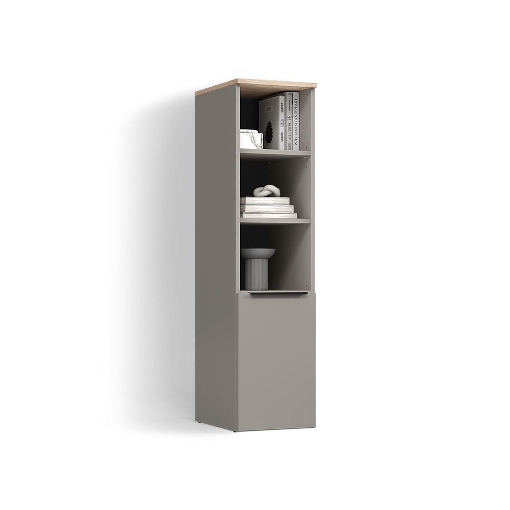 UNIVERSALSCHRANK Piave Greige mit einer Tür - Greige, Holzwerkstoff (30.2/120/40cm) - Livinity®