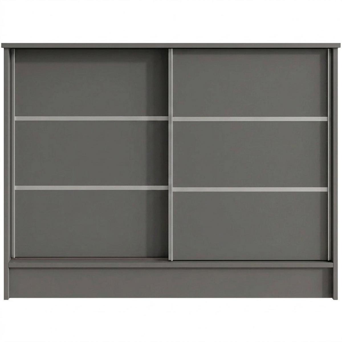 KOMMODE Mirela mit 2 Schiebetüren 100 cm, Graphit - Graphitfarben, Holzwerkstoff (101/85/43.5cm) - Beautysofa