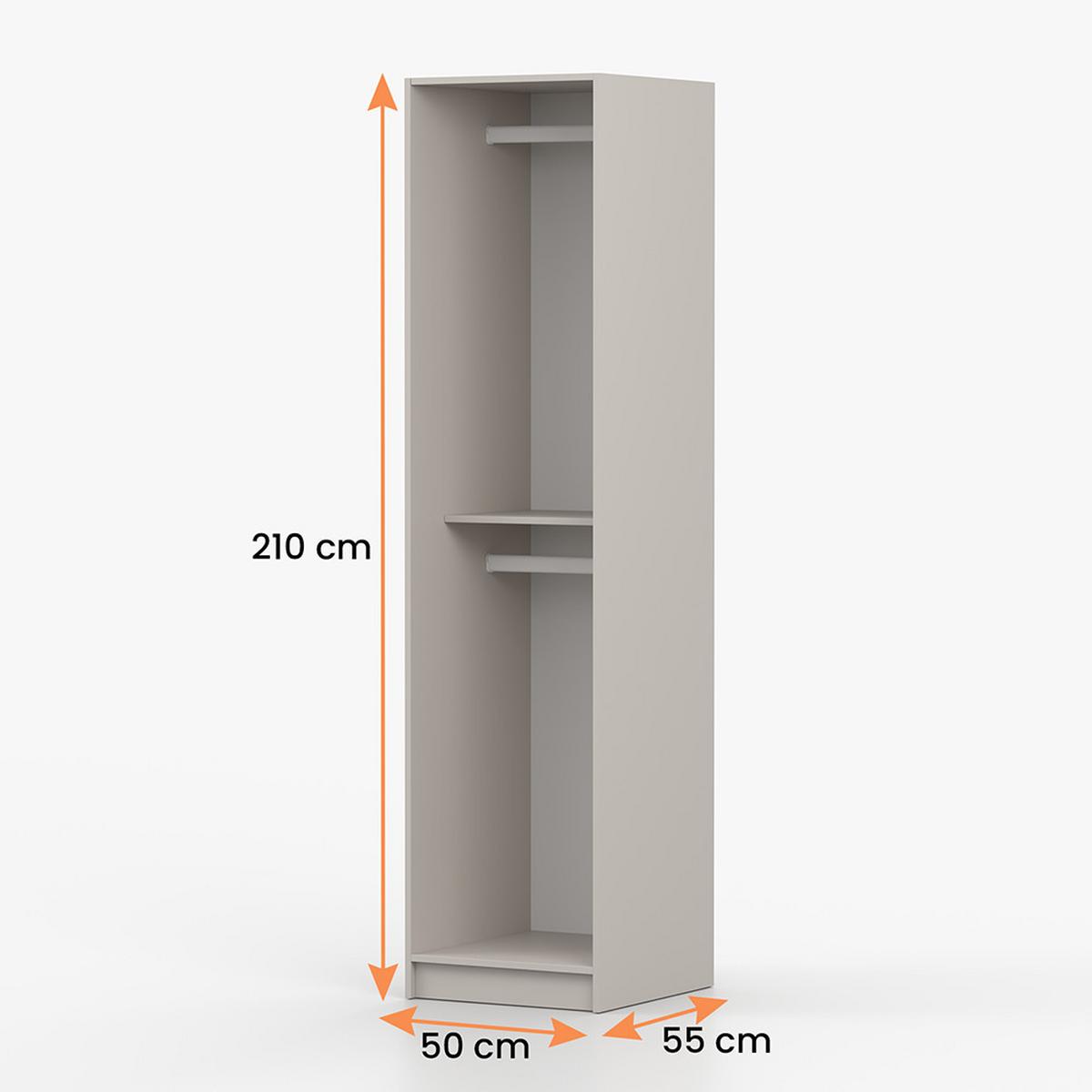 DREHTÜRENSCHRANK ROSA 1D 50/210/55, 1-türig, Kaschmir - Kaschmir/Goldfarben, Holzwerkstoff (50/210/55cm) - imoebel24