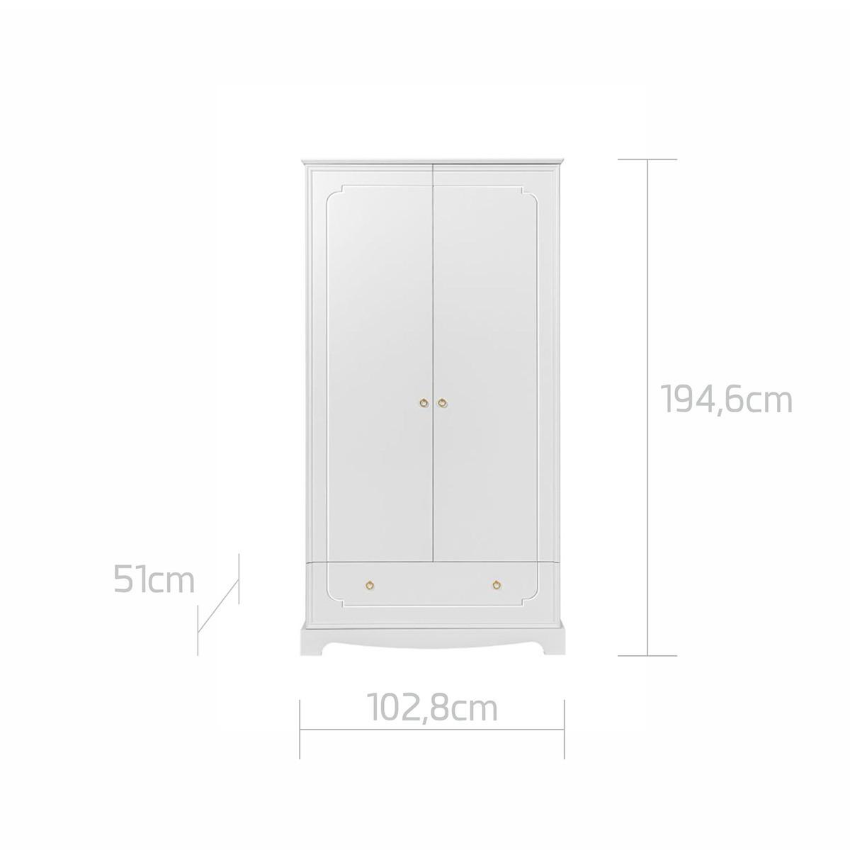 SCHRANK 2 Türen Royal Weiß - Weiß, Holzwerkstoff (103/195/50cm) - Petits-meubles