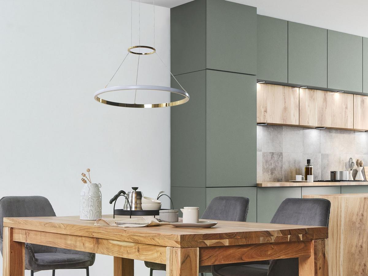 HÄNGELEUCHTE Tano 50/50/104 cm - Goldfarben, Metall (50/50/104cm) - Beliani