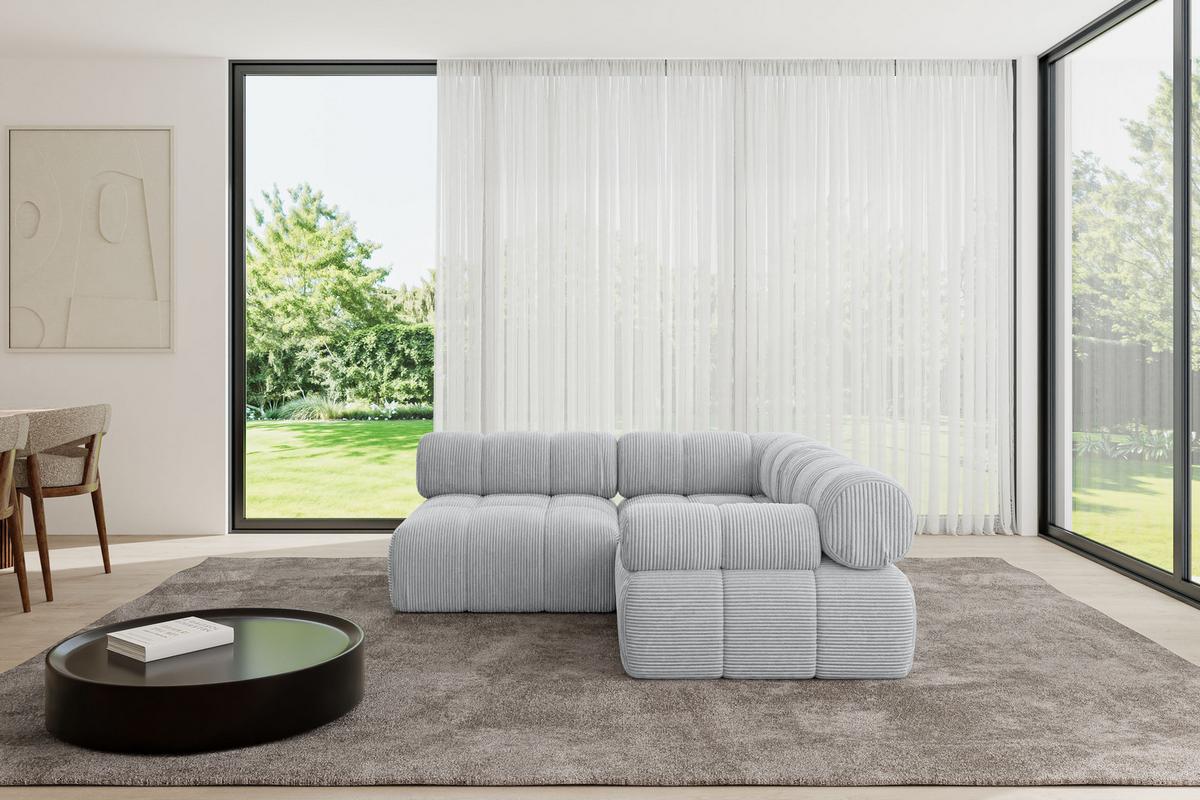 ECKSOFA modulares Sofa Mende-L1 - 190x190x70 cm Grau Cord - Grau, Holzwerkstoff/Textil (190/190cm) - ALTDECOR