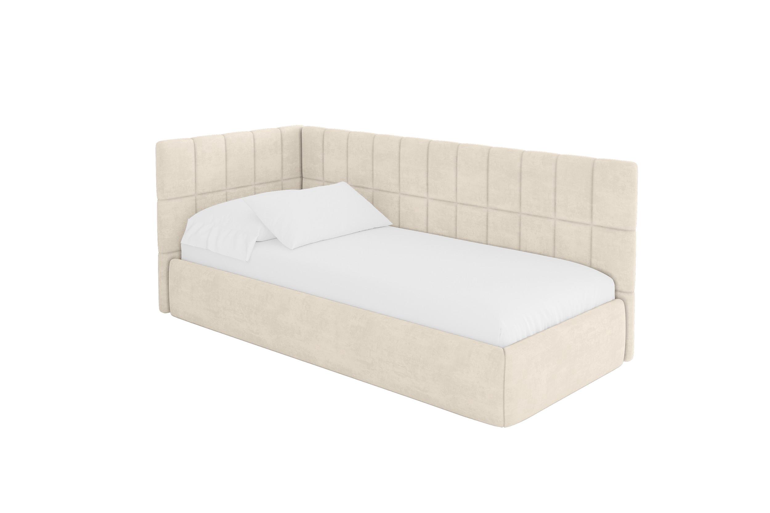EINZELLBETT Jugendbett mit Bettkasten, Rechts - TULY 100x200 Beige - Naturfarben, Holzwerkstoff/Textil (100/200cm) - ALTDECOR