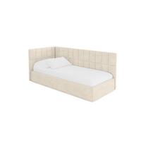EINZELLBETT Jugendbett mit Bettkasten und Matratze H3/H4, Rechts - TULY 80x200 Beige - Naturfarben, Holzwerkstoff/Textil (80/200cm) - ALTDECOR