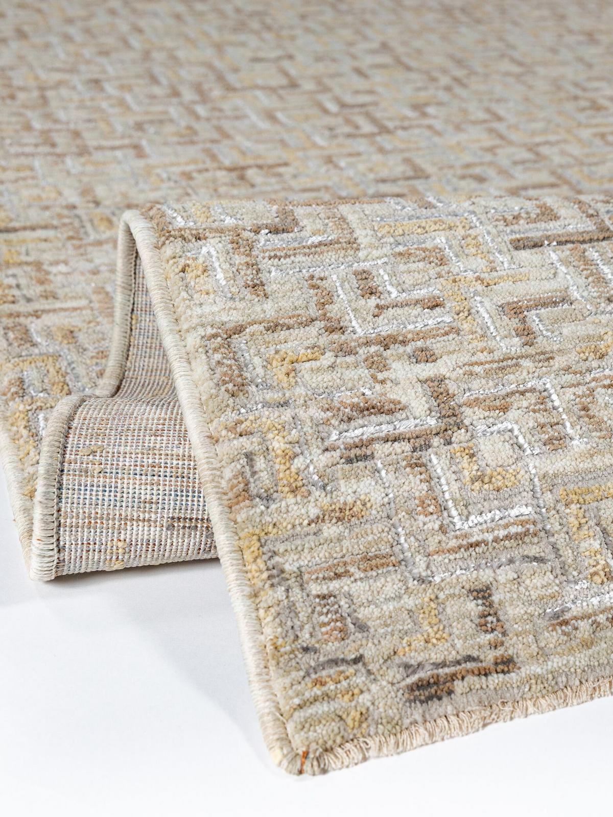 TEPPICH Kurzflor, mit Fransen, EWENNY, in Natur, Mosaik, 200 x 300 cm - Beige, Textil (200/300cm) - KADIMA DESIGN