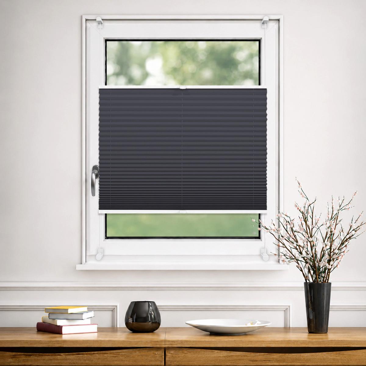 PLISSEE Thermo Basic 75 x 210cm Klemmfix ohne Bohren - Grau, Textil (75/210/210cm) - Deco-Raum