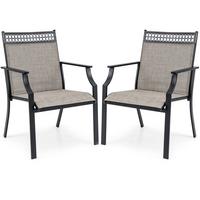 TERRASSENSTÜHLE Kaffee(2er-Set) - Braun, Metall (66/90/61cm) - COSTWAY
