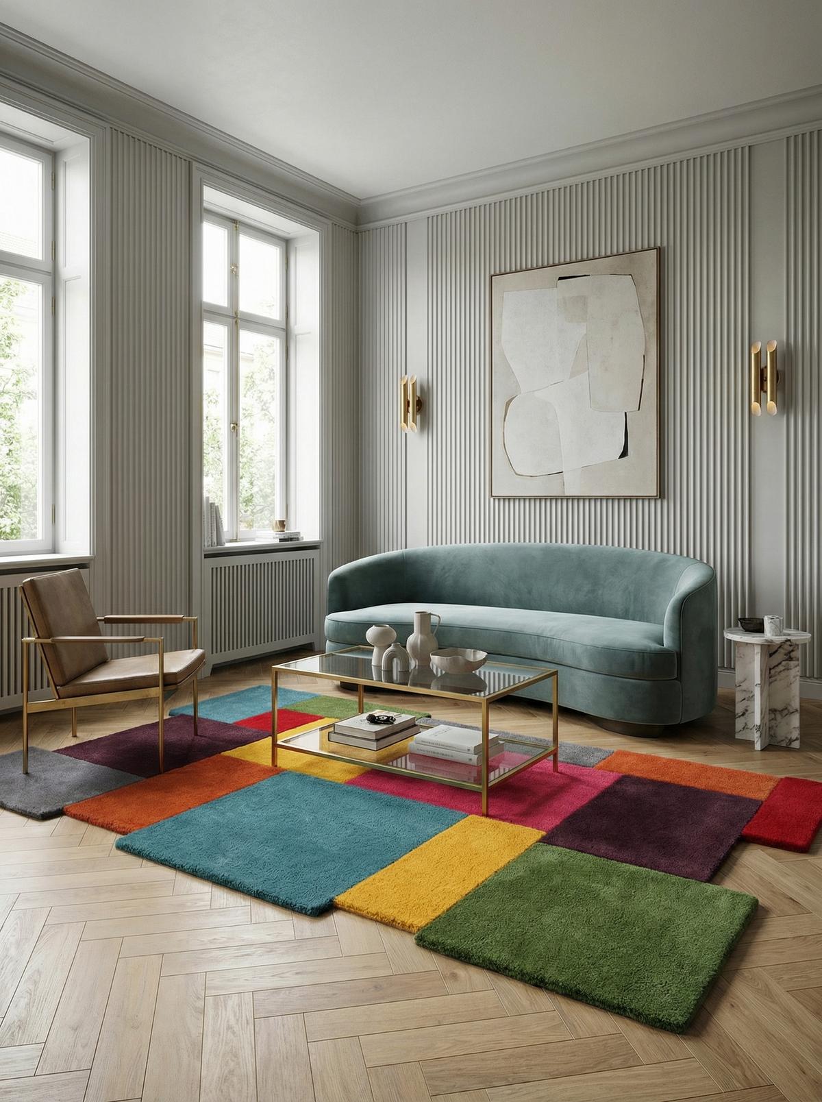 WOLLTEPPICH HALLEIN, geometrisch, Bunt, 150 x 240 cm - Multicolor, Textil (240/150cm) - KADIMA DESIGN