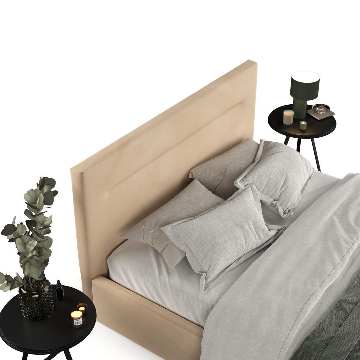POLSTERBETT Liline 140/200 cm Beige im Kronos Stoff - Beige/Schwarz, Holz/Holzwerkstoff (140/200cm) - AltaBeds