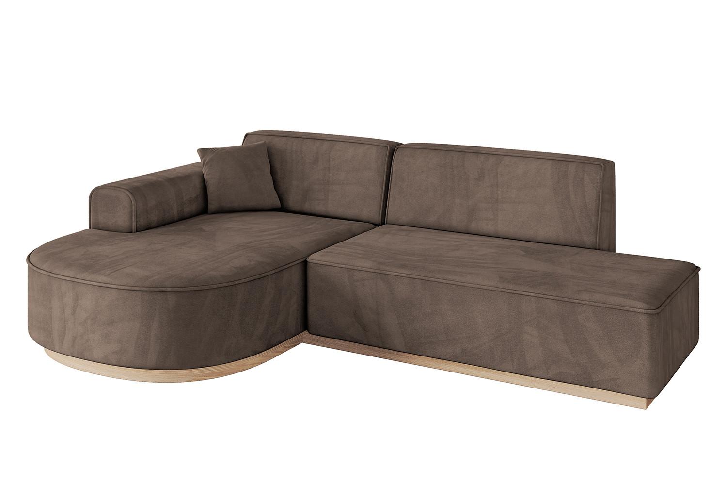 ECKSOFA Ottomane Links ARRIO-L1 - 243x171x83 cm Braun - Braun, Holzwerkstoff/Textil (243/171cm) - ALTDECOR