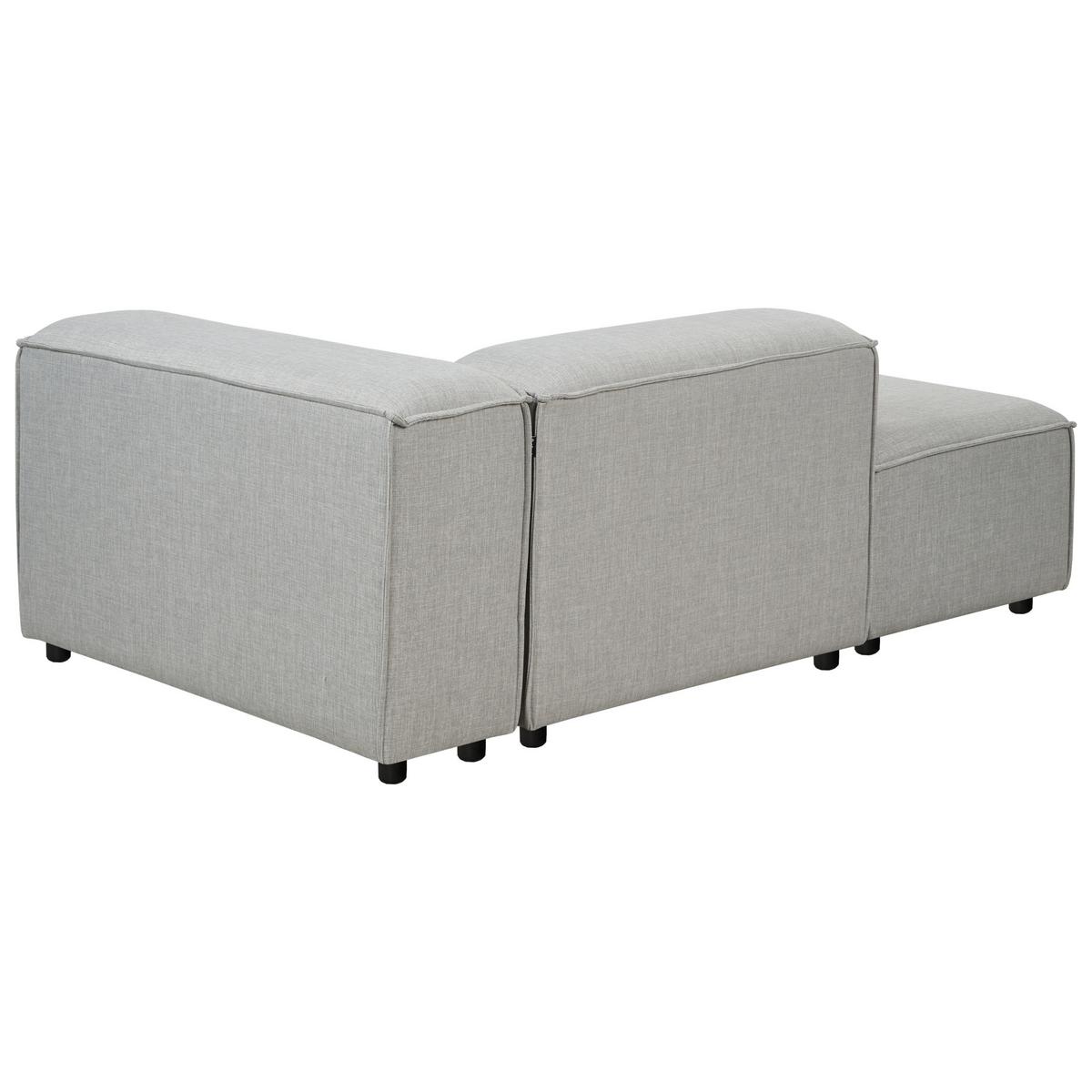 CHAISELONGUE-RECHTSSEITIGE Stoff Hellgrau Ardal - Hellgrau/Schwarz, Textil (119/68/180cm) - Beliani