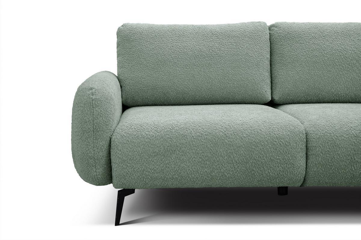 SOFA FEBE 3-Sitzer, salbeigrün - Salbeigrün/Schwarz, Holz/Textil (190/82/96cm) - Wozimo