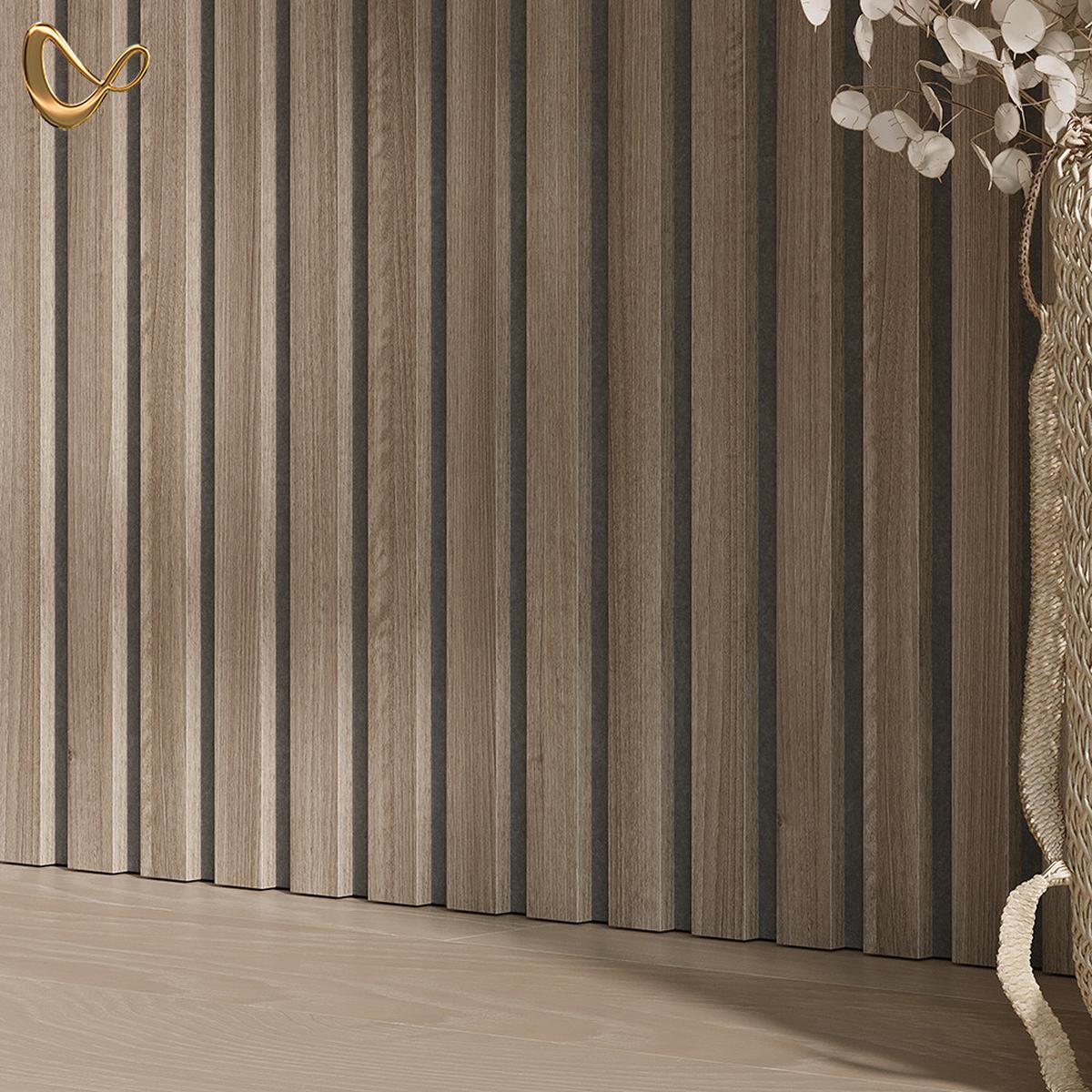 WANDPANEELE Grivola Nussbaum 12 Stück - Walnussfarben, Holzwerkstoff (120/40/1.8cm) - Livinity®