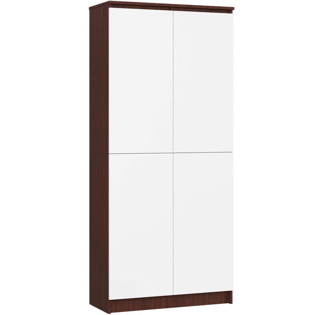 STANDREGAL Dunkelbraun, Weiß 180/80/35 - Dunkelbraun/Weiß, Holzwerkstoff (80/180/35cm) - RAUMHIRSCH FURNITURE