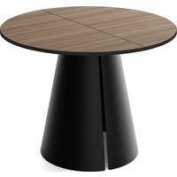 ESSTISCH Lamio runder ausziehbarer, Walnuss Braun 100-180/100/76 cm - Walnussfarben/Schwarz, Holzwerkstoff/Metall (100/176/76cm) - WFL GROUP