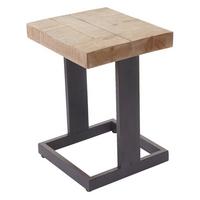 SITZHOCKER TANNE MASSIV Braun, Schwarz - Schwarz/Braun, Holz (36/48/32cm) - MCW
