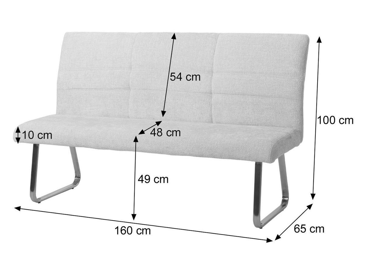ESSZIMMER-SET Beige 3er-Set - Beige, Textil (160/100/65cm) - MCW