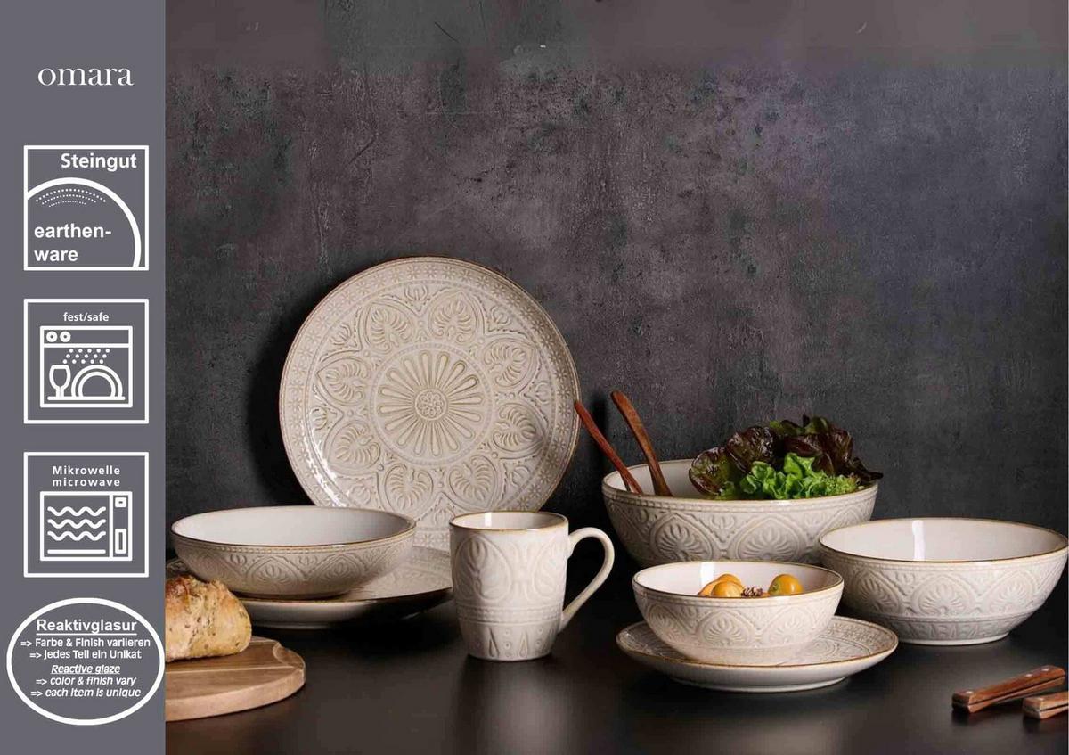 TELLERSET Omara beige 18-tlg. - Beige, Keramik (36/33.5/54cm) - Ritzenhoff Breker