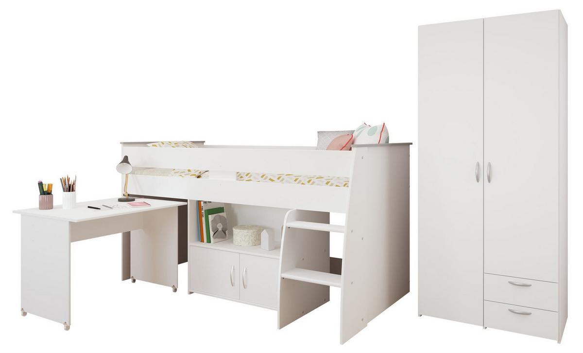 KINDERZIMMER SET Parisot Reverse 2-tlg. Holzdekor Weiß - Weiß, Kunststoff (100/1/200cm) - 58aufmkessel