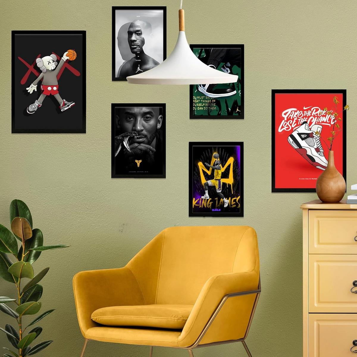 POSTER Set Mit 6 Ikonischer Basketball König James Jordan Nike Mit Designillustrationen Zur Der Zuhauses Räume Laden & Geschäft A3 & A4 Rahmenlos - Klar, Papier (29/3cm) - Nacnic