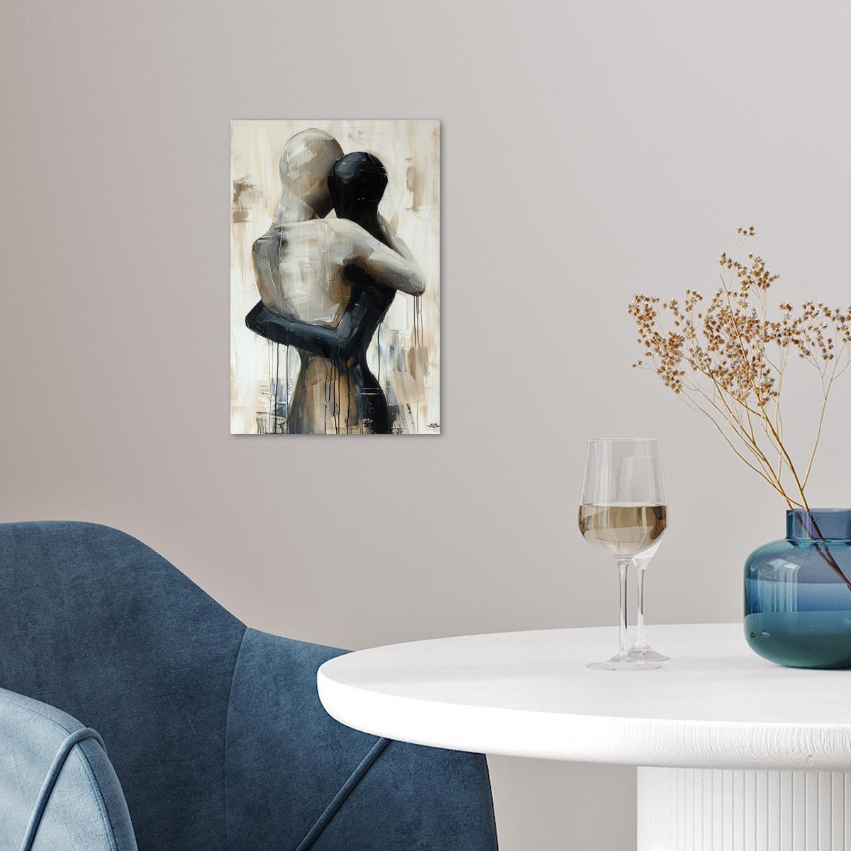 POSTER Abstrakt - Liebe - Schwarz und weiß - Modern Room Decor 20x30 cm - Schwarz, Papier (20/30/0.1cm) - MuchoWow