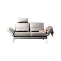 LEDERSOFA HURRICANE Hellgrau Leder - Silberfarben/Hellgrau, Leder (170/87/141cm) - KAWOLA