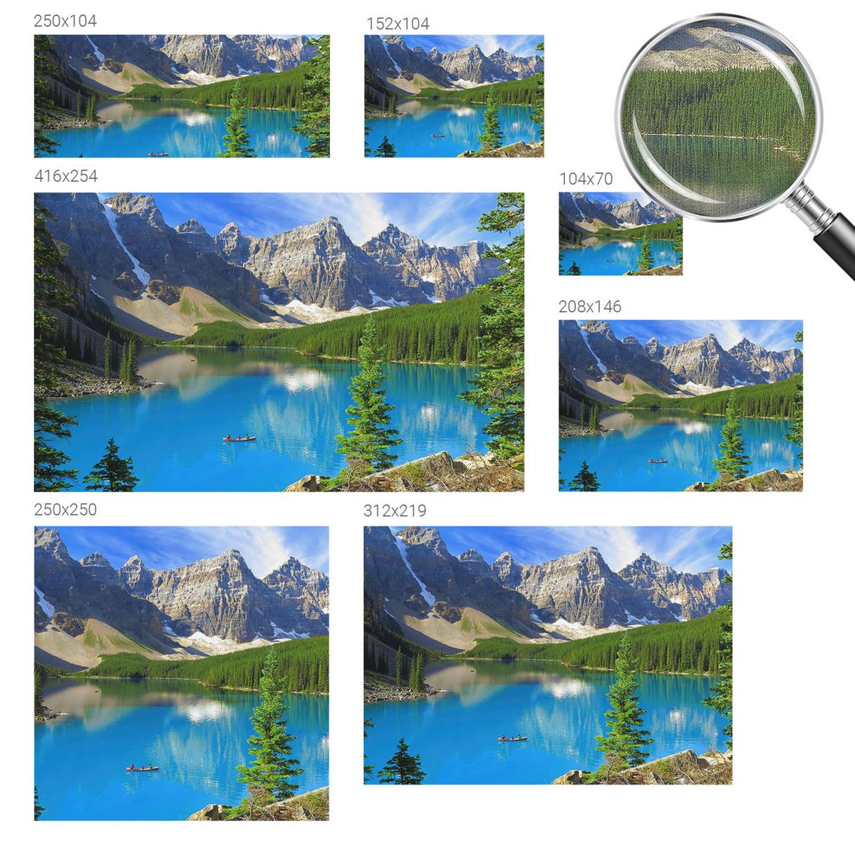FOTOTAPETE 208x146 cm - Bergsee - Blau, Textil (208/146cm) - Wallfluent