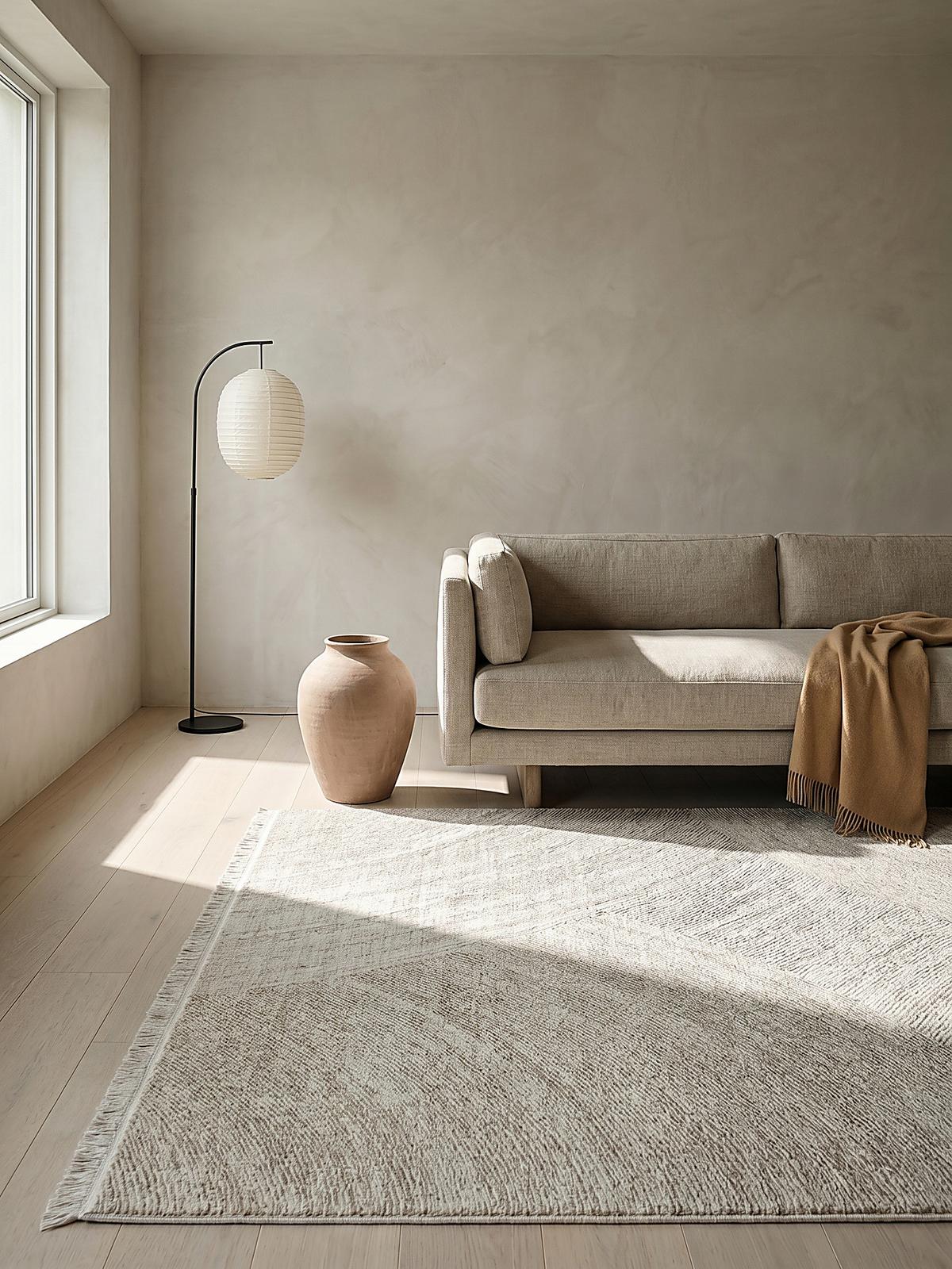 KURZFLORTEPPICH Geometrisch SCRIVIA Polypropylen Beige 160 x 230 cm - Beige, Textil (160/230cm) - KADIMA DESIGN