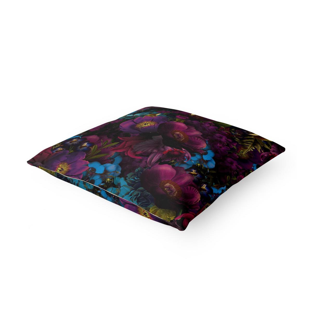 DEKOKISSEN Lila Blüten mit Blauen Blumen 50/50 cm - Violett, Textil (50/50/10cm) - Bilderwelten