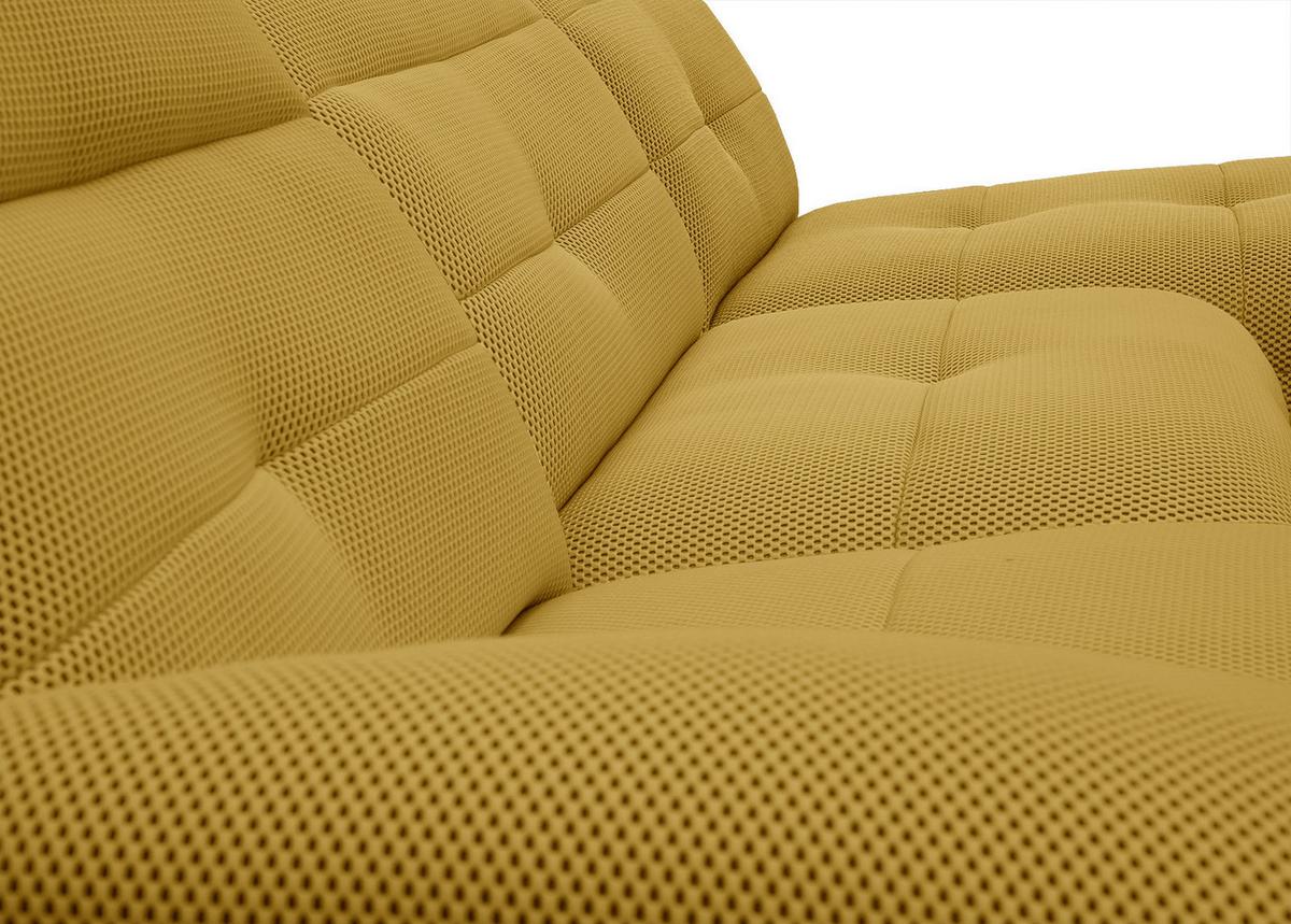 ECKSOFA TRENTO 4-Sitzer, gelb - Gelb/Schwarz, Holzwerkstoff/Kunststoff (262/165cm) - Wozimo
