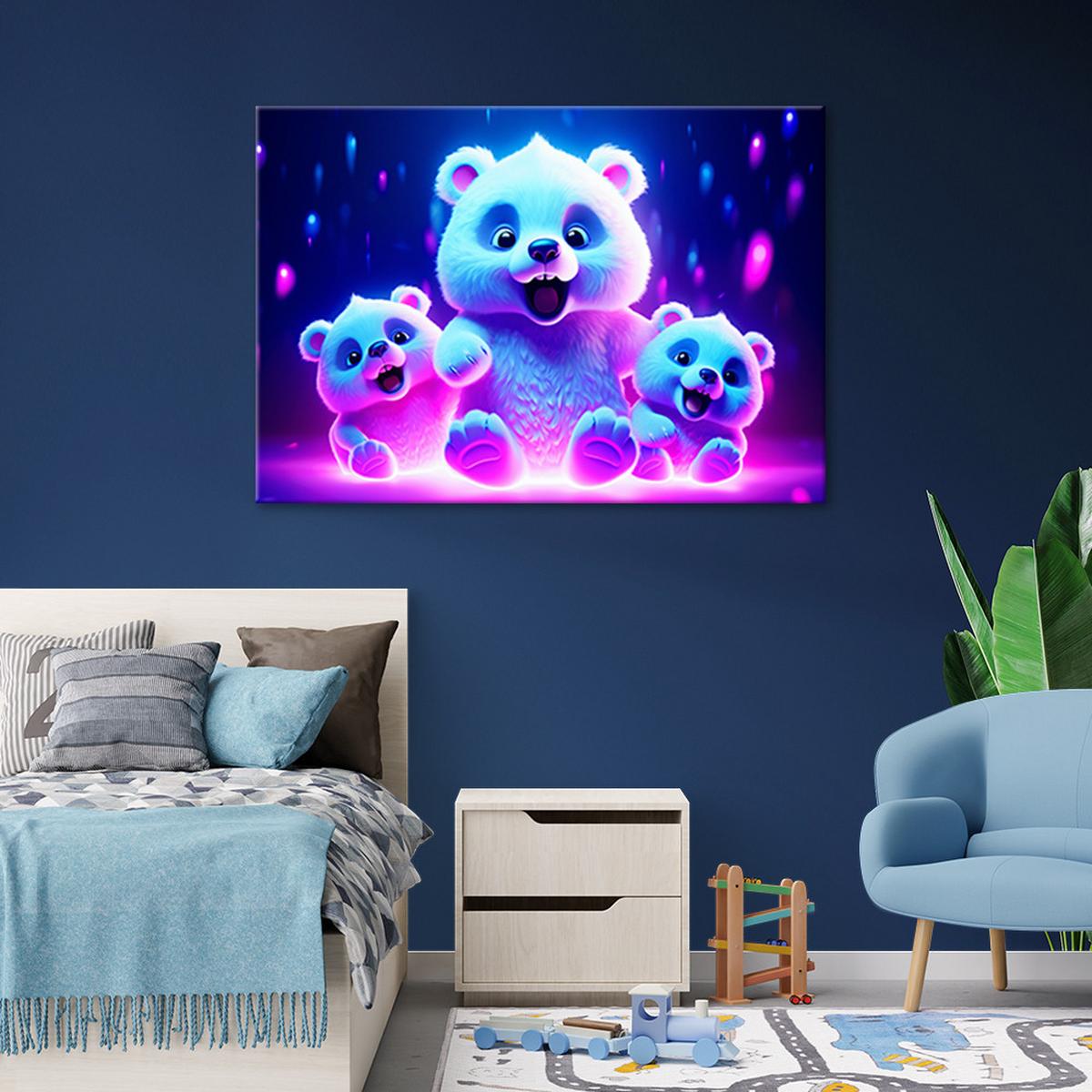 WANDBILD niedlicher baby eisbär - Multicolor, Textil (60/40cm) - Feeby