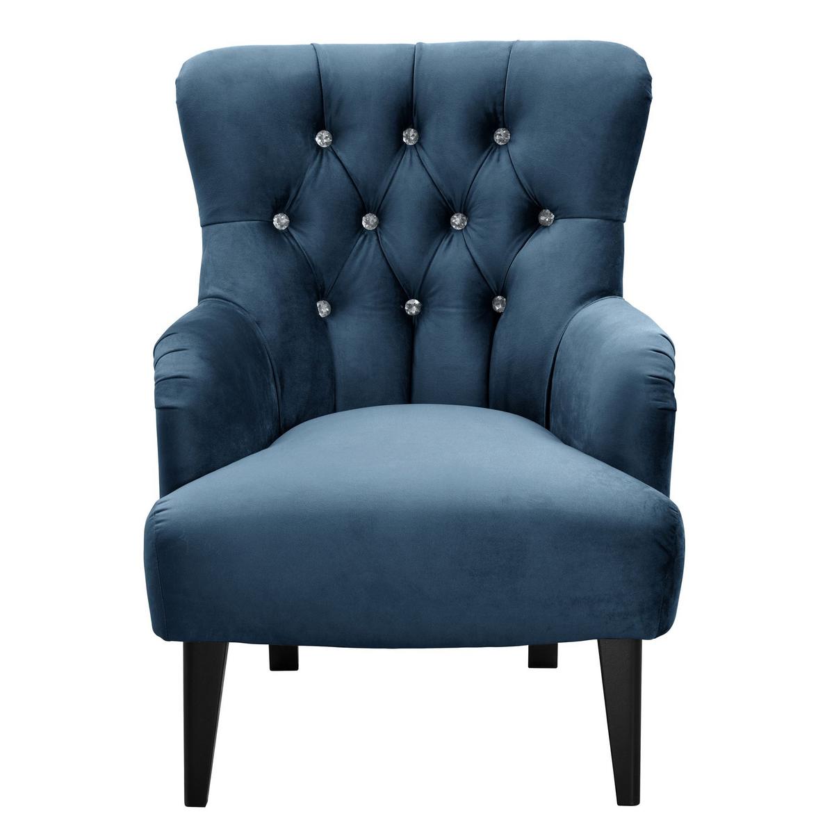 SESSEL Kayley Samtvelours dunkelblau - Dunkelblau, Kunststoff (71/97/82cm) - 58aufmkessel