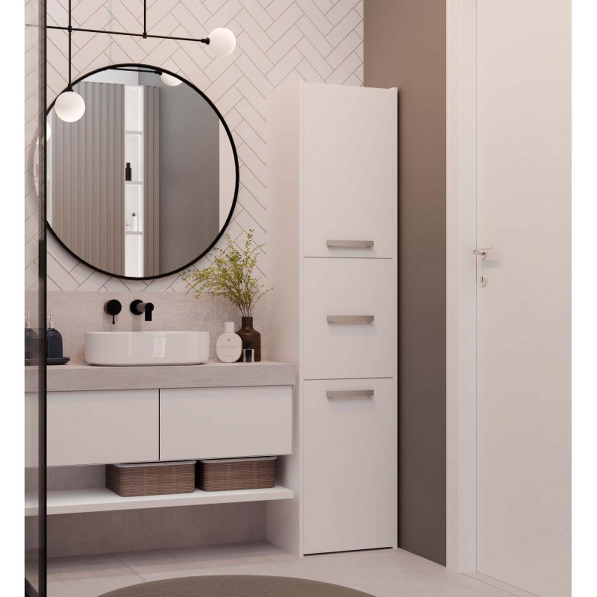 BADEZIMMERSCHRANK Weiß 40/170/30 - Weiß, Holzwerkstoff (40/170/30cm) - RAUMHIRSCH FURNITURE