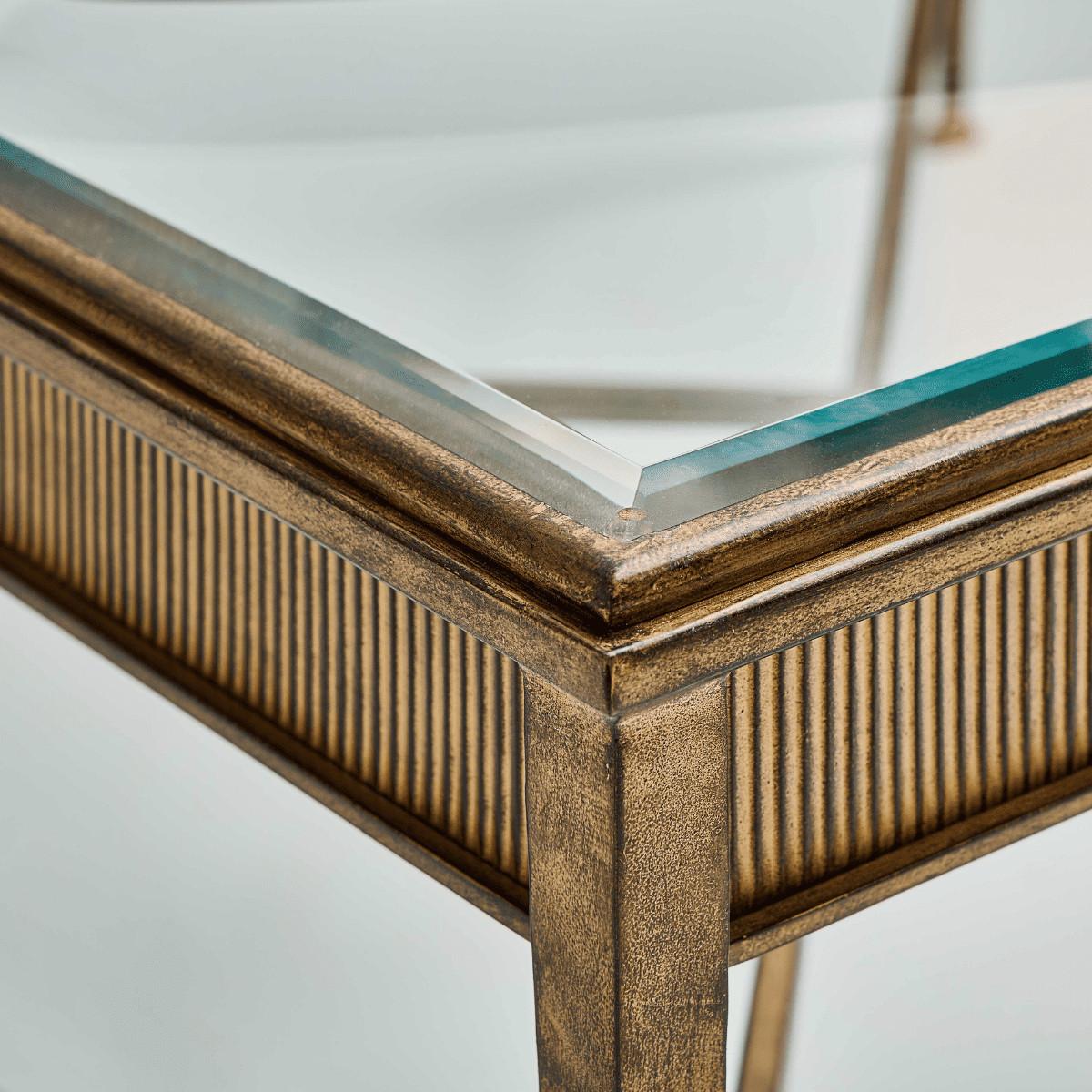 COUCHTISCH mit profiliertem Zierband L88,5 cm - ANTOINETTE - Goldfarben, Metall (88.5/88.5/41cm) - Signature