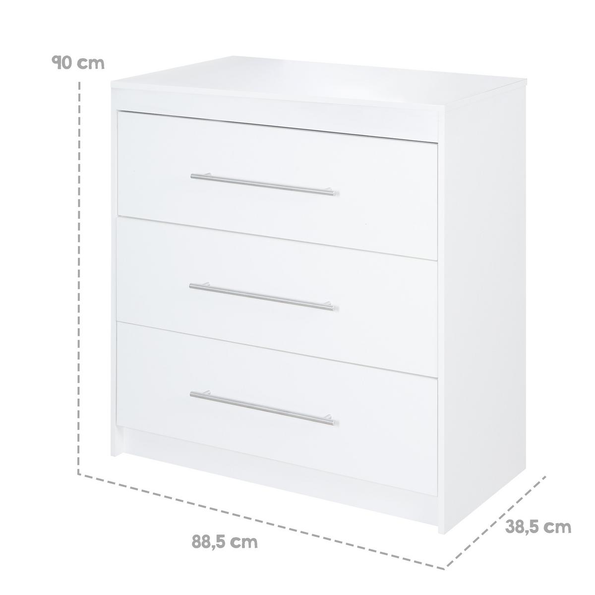 WICKELKOMMODE Maren - Weiß, Holzwerkstoff/Metall (88.5/98/75cm) - Roba