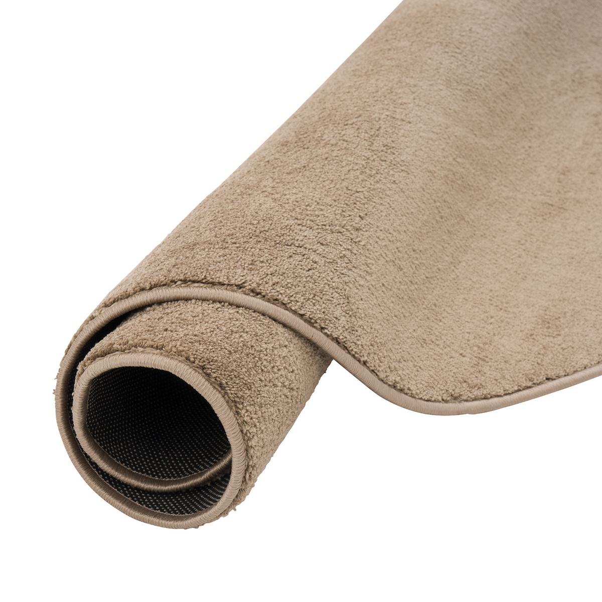 LUXUS SUPER SOFT HOCHFLOR LANGFLOR TEPPICH DELUXE RUND - Taupe, Textil (133/133cm) - Snapstyle